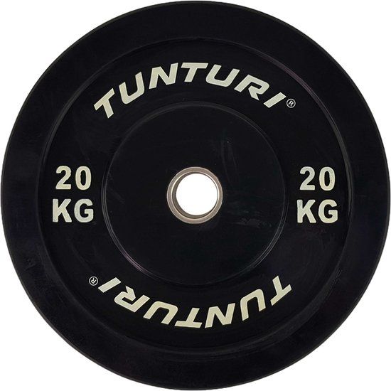 Tunturi Halterschijf 20kg Black - Rubber - 50mm - Incl. Fitness App