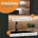 Vicco Hoekkeuken Fame-Line, Goudkleurig Eiken/Antraciet, 347 x 257 cm zonder werkblad