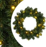 vidaXL Kerstkrans Groen Diam. 50 cm PVC 25 LED's