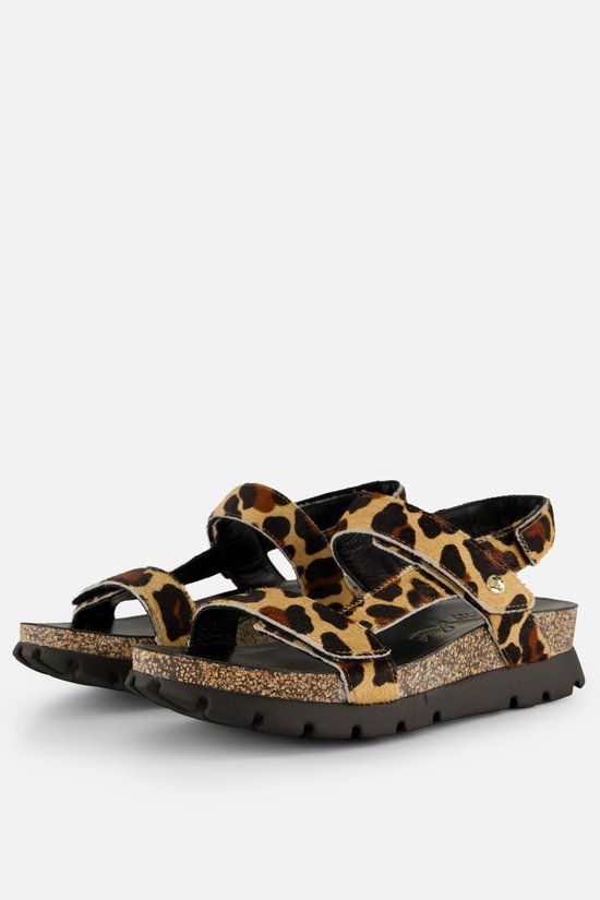 Panama Jack Selma Leopard Sandalen bruin Leer - Maat 37