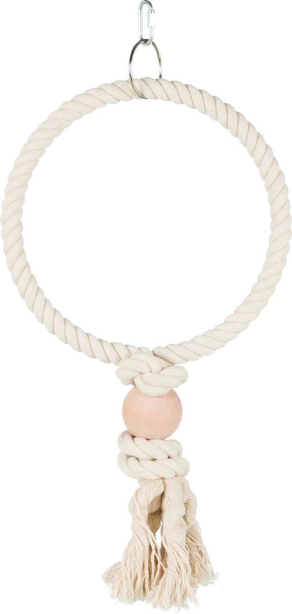 TRIXIE touwring met houten blok naturel 24x24 cm 3 st