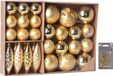 Merkloos / Sans marque Kerstballen en ornamenten - 31x st - goud - kunststof - incl. kerstbalhaakjes - kerstversiering