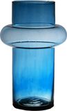Hakbijl Glass Bloemenvaas Luna - transparant blauw - eco glas - 19 x 30 cm - cilinder vaas