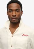 Superdry Merchant Suika overhemd Heren Korte Mouw Egret Cream