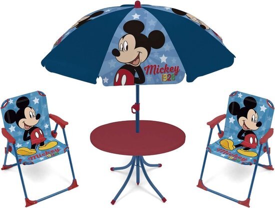 Disney tuinset met parasol Mickey Mouse blauw 4 delig