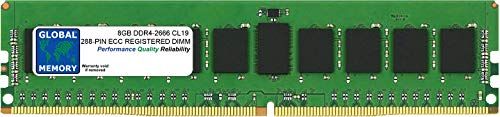 GLOBAL MEMORY 8GB DDR4 2666MHz PC4-21300 288-PIN ECC GEREGISTREERD DIMM (RDIMM) GEHEUGEN RAM VOOR SERVERS/WERKSTATIONS/MOEDERBORDEN (1 RANK CHIPKILL)