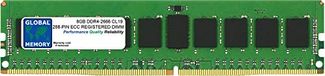 GLOBAL MEMORY 8GB DDR4 2666MHz PC4-21300 288-PIN ECC GEREGISTREERD DIMM (RDIMM) GEHEUGEN RAM VOOR SERVERS/WERKSTATIONS/MOEDERBORDEN (1 RANK CHIPKILL)