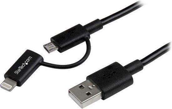 StarTech.com Apple Lightning naar USB Kabel - 1m - Zwart