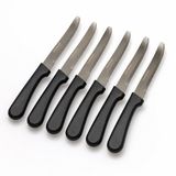 RHEINBERG - Tomatenmes - Set 6 Stuks - Broodmes Gekarteld - Ontbijtmessen Gekarteld - RVS Messenset - Zwart