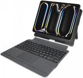 Buddi Thorn Hoes met QWERTY Toetsenbord Geschikt voor iPad Pro 13 (2024/2025) | Beschermhoes | Bluetooth 5.0 | met Penhouder | Book Case | Magnetisch Uitneembaar | Trackpad | Zwart/Grijs