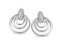 Orphelia Dames Oorbellen 925 Sterling Zilver Zirkonia Wit