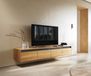 Stonegrace Meuble TV 200 cm Chêne Naturel Ardoise 4 tiroirs Mural