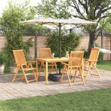 vidaXL Eettafel Set 5-delig Bruin Massief Acacia Hout