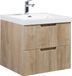 Badplaats Badkamermeubel Set Thermis 60 cm – Licht Eiken – Badmeubel met Wastafel