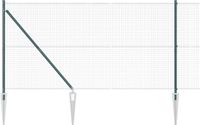 vidaXL Gelast hek met grondpennen, 10 x 1,4 m, groen, PVC-gecoat staal