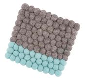 cilio Lana Due onderlegger van schapenwol, wasbaar, hittebestendig, 21 x 21 cm, bruin-turquoise
