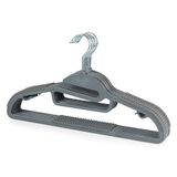 Beldray LA070598GRYFEU7 Slimline Clothes Hangers – 8 Pack, Sturdy Suit Hangers, Multifunctional Garment Coat Hangers, Trouser Bar, S-Shaped, Wardrobe Organiser, Strong and Durable, Ultra-Thin, Grey