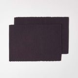 Homescapes zwarte placematset van 2 – 100% katoen, 33x50 cm