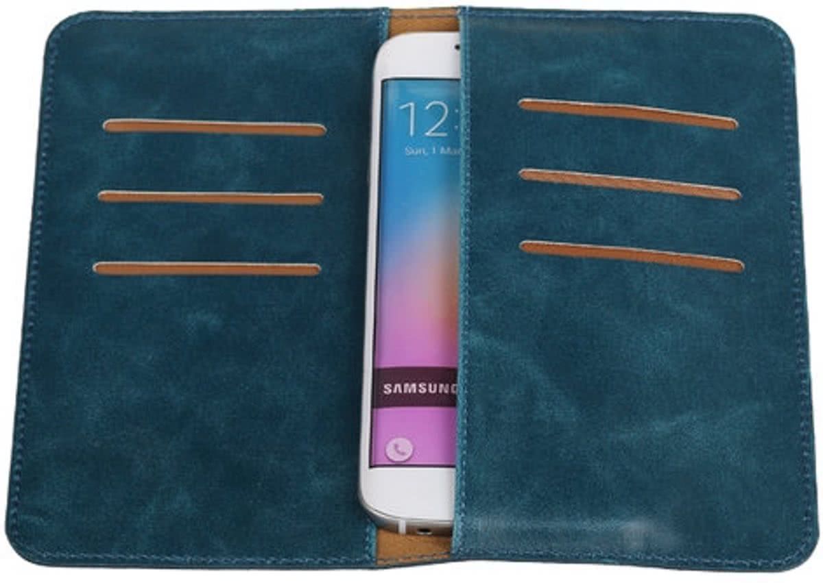 Best Cases Blauw Pull-up Medium Pu portemonnee wallet voor Samsung - 8718883796423