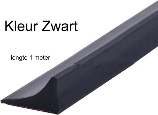 Zwarte Zelfklevende Siliconen waterkering 100cm - Douche Dorpel - Zwart
