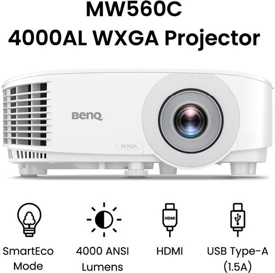 BenQ Beamer MW560C - Projector - 4000 ANSI lumen - DLP WXGA 1280x800
