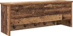 vidaXL Wandkapstok met plank, wandmontage, met opslag, met deur, antiek hout, 80 x 20 x 30 cm