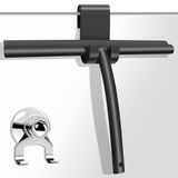 Douchewisser 28 cm rond siliconen glaswisser douche met houder zonder boren raamtrekker douchewand trekker badkamer wisser met zuigknop en S-haak