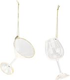 Decoris Kaemingk B.V. Drinkglas glas hang helder/goud a2