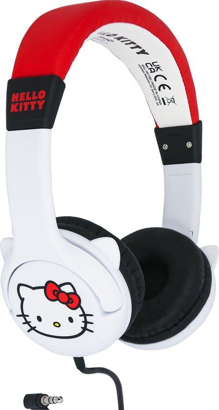 OTL Technologies Hello Kitty - kinderkoptelefoon met volumebegrenzing - verstelbaar - comfortabel (rood/wit)