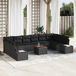 Maison Exclusive - Set de 11 coussins de banc de jardin, noir, en polyrotin