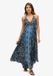Superdry St. Tropez Maxi Robe Femme Bleu Marine Feuille Paisley Coton