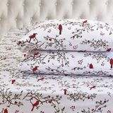 Elegant Comfort 4-delige beddengoedset van 100% Turks katoen, flanel, warm, comfortabel, pluisvrij, diepe zak, tweepersoonsbed, kardinaal