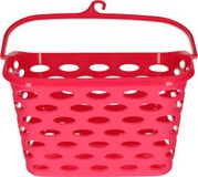 Plasticforte Wasknijpers ophang mandje aan haak - 26 x 15 x 21 cm - fuchsia roze - kunststof