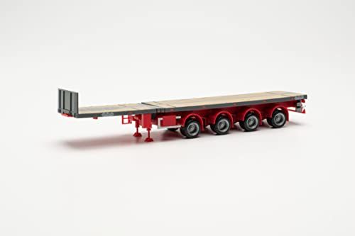 Herpa 076203-008 teletrailer 4-asss, ijzergrijs model auto miniatuurmodellen klein model verzamelbaar stuk detailgetrouw, ijzergrijs