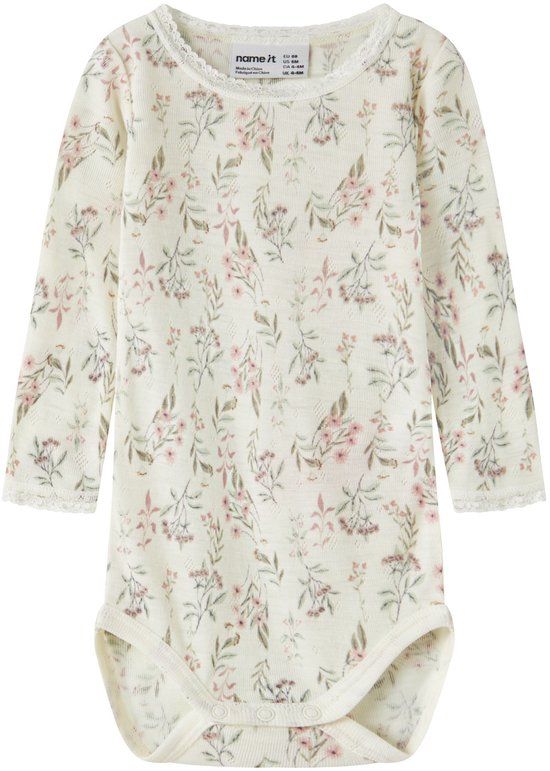 Name it Romper Merino wol Vrouwen Gebloemd Snow White 4