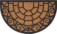 vidaXL Deurmat halfrond 45x75 cm rubber en kokosvezel