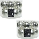 Decoris Kaemingk B.V. 20x Zilveren glazen kerstballen 6 cm - glans en mat