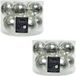 Decoris Kaemingk B.V. 20x Zilveren glazen kerstballen 6 cm - glans en mat