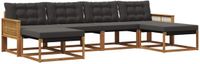 vidaXL Acacia Hout Loungeset Naturel en Zwart 6-Persoons