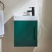 Hudson Reed Cluo Collectie Meuble vasque suspendu 40cm Compact - Vert foncé - avec vasque | Poignée noire