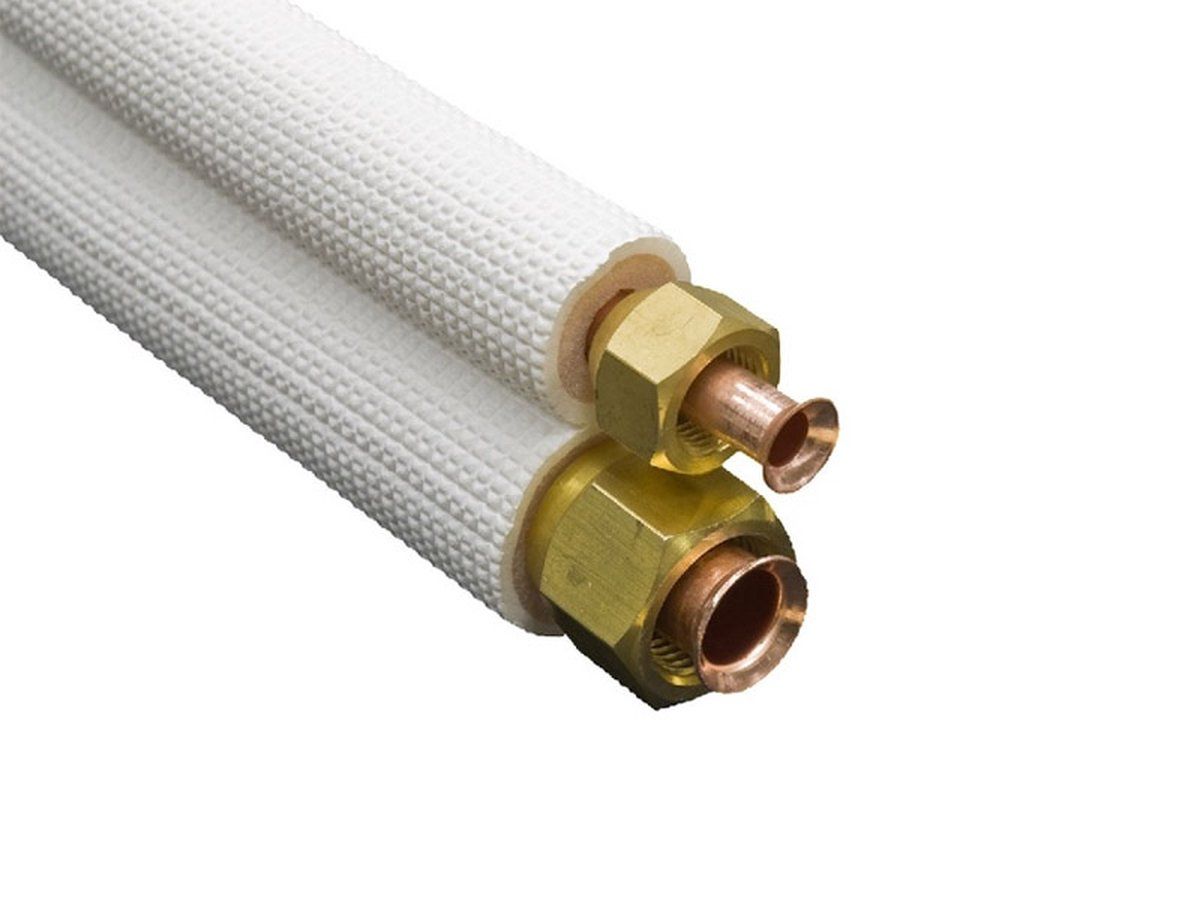 ICOOL Geïsoleerde koelleiding 1/4 - 3/8 inclusief flarewartels 3 meter - wit