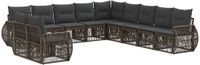 vidaXL Banc de jardin 11 pcs Gris et Gris foncé poly rotin