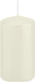 Trend Candles Cilinderkaars/stompkaars - ivoorwit - 6 x 12 cm - 40 branduren