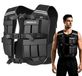 Gilet de poids réglable - 10 kg ou 20 kg - Bandes réfléchissantes - Gilet de course à pied - Noir