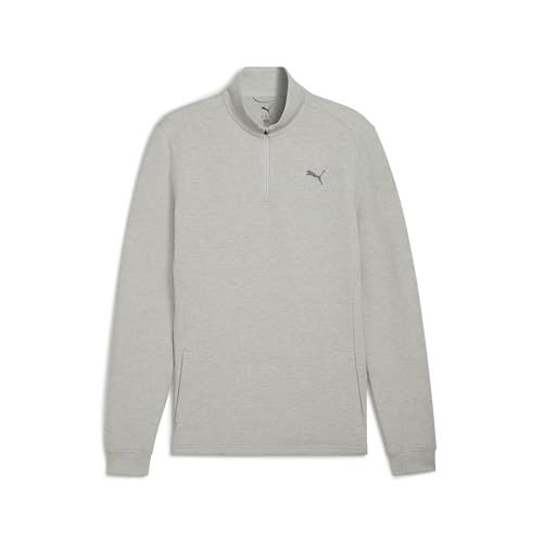 PUMA M Cloudspun 1/4 Zip Lichtgrijs Heather