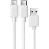 Alpha Omega Players Alpha Omega Spelers Type C 2 Hoofd Kabel voor PS5 3m Wit