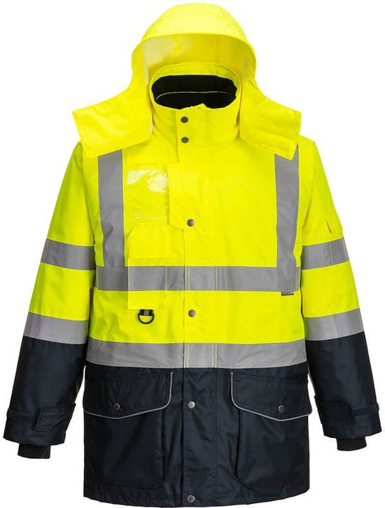 Portwest Hi-Vis 7-in-1 Contrast Traffic Jack S426 - Geel/Marine - XXL