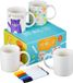 The Twiddlers – 4 Porseleinen Mokken met 7 Stiften – Beschilderbaar & Decoreerbaar – Knutselen voor Kinderen – Gepersonaliseerd Cadeau
