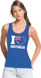 Bellatio Decorations Shoppartners Bv Blauw I love Australie supporter singlet shirt/ tanktop dames - Australisch shirt dames M