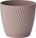 Form Plastic Plantenpot/bloempot Waves - kunststof - beige - D19 x H17 cm - met opvang schotel - rond